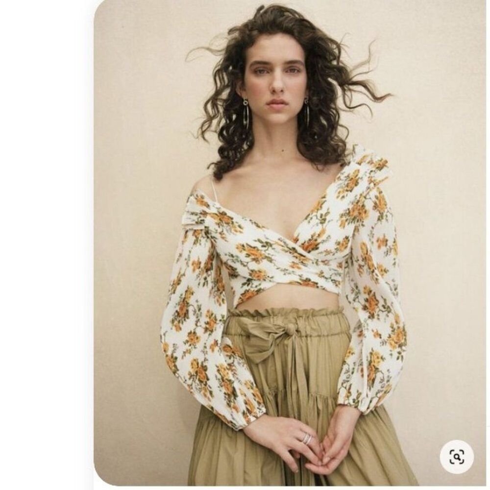 NWT. ZIMMERMANN Floral Print One-Shoulder Top AU 0, US 4